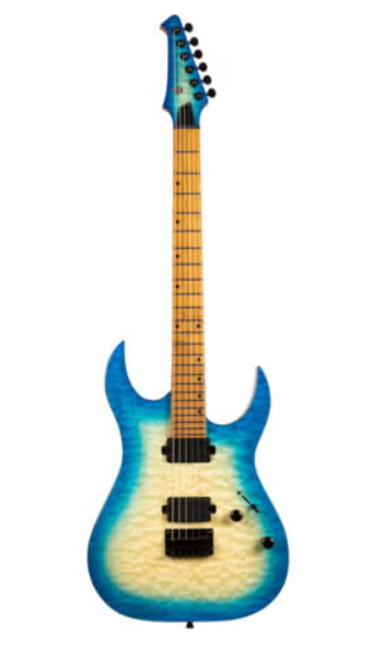GUITARRA ELECTRICA SPIRA S500-QAB TRANSPARENT AQUA BLUE