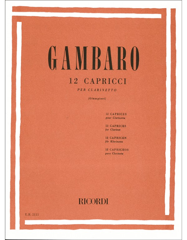 GAMBARO 12 CAPRICCI PER CLARINETTO